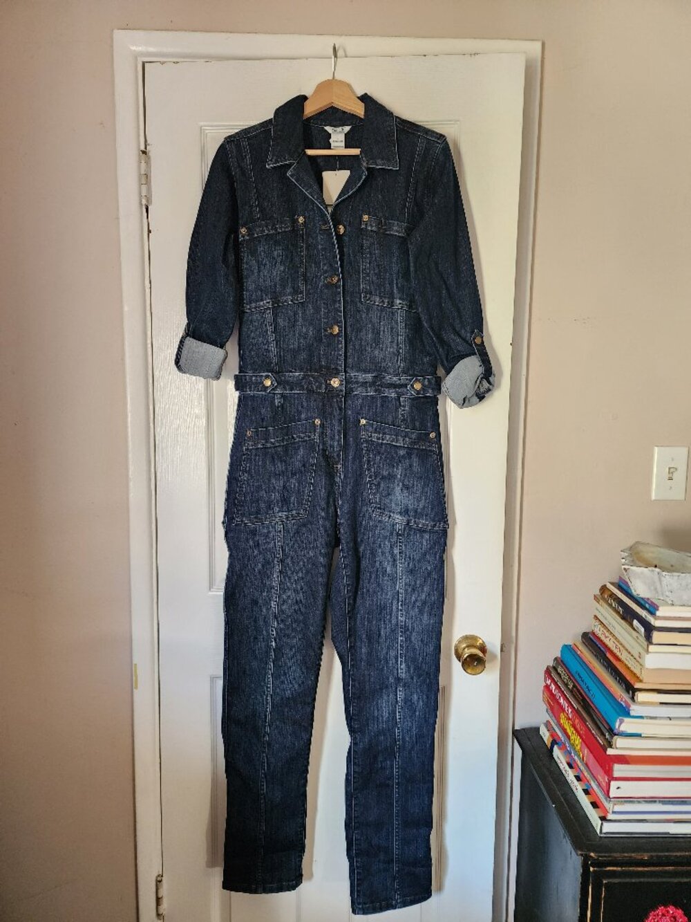 Duluth Trading Co Denim Double Flex Coveralls Jumpsuit Women's Size 6 Reg NWT